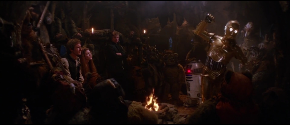 C3PO's story around an ewok campfire
