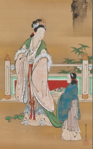 Xiwangmu (Seiōbo) en una obra japonesa del s. XIX