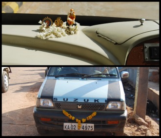 Acompañamientos divinos en coche, India