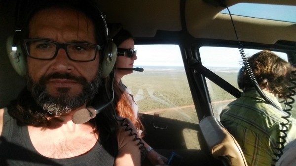 Carlos en el helicóptero